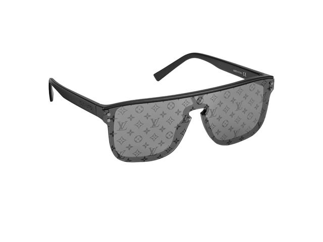 Louis Vuitton Louis Vuitton Waimea Sunglasses In Black Frame With Silver-Color Monogram-Patterned Lenses - view 1