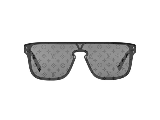 Louis Vuitton Louis Vuitton Waimea Sunglasses In Black Frame With Silver-Color Monogram-Patterned Lenses - view 2