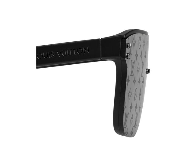 Louis Vuitton Louis Vuitton Waimea Sunglasses In Black Frame With Silver-Color Monogram-Patterned Lenses - view 4