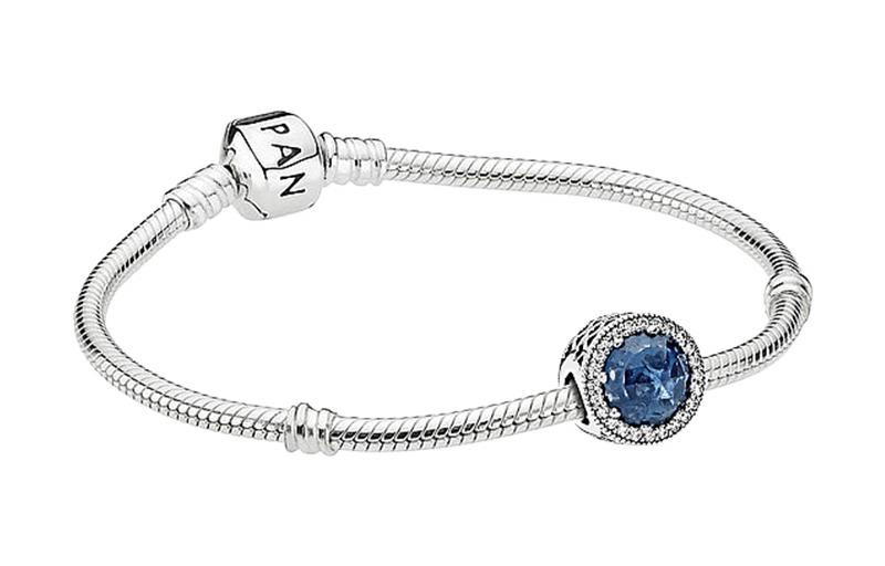 Pandora Pandora Blue Button Charm - Silver/Blue